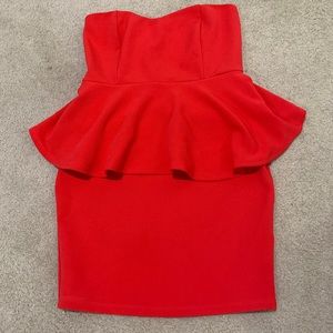 Strapless red Tobi dress